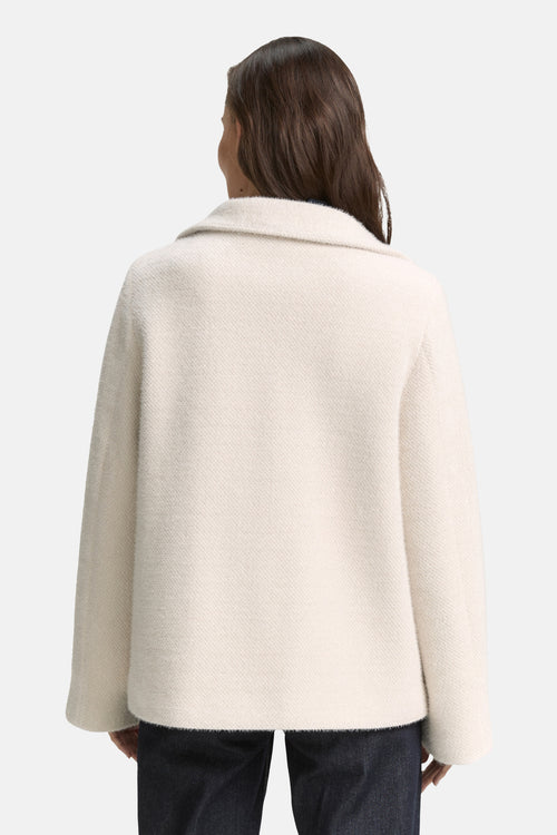 Jacquard wollen jack met opstaande kraag