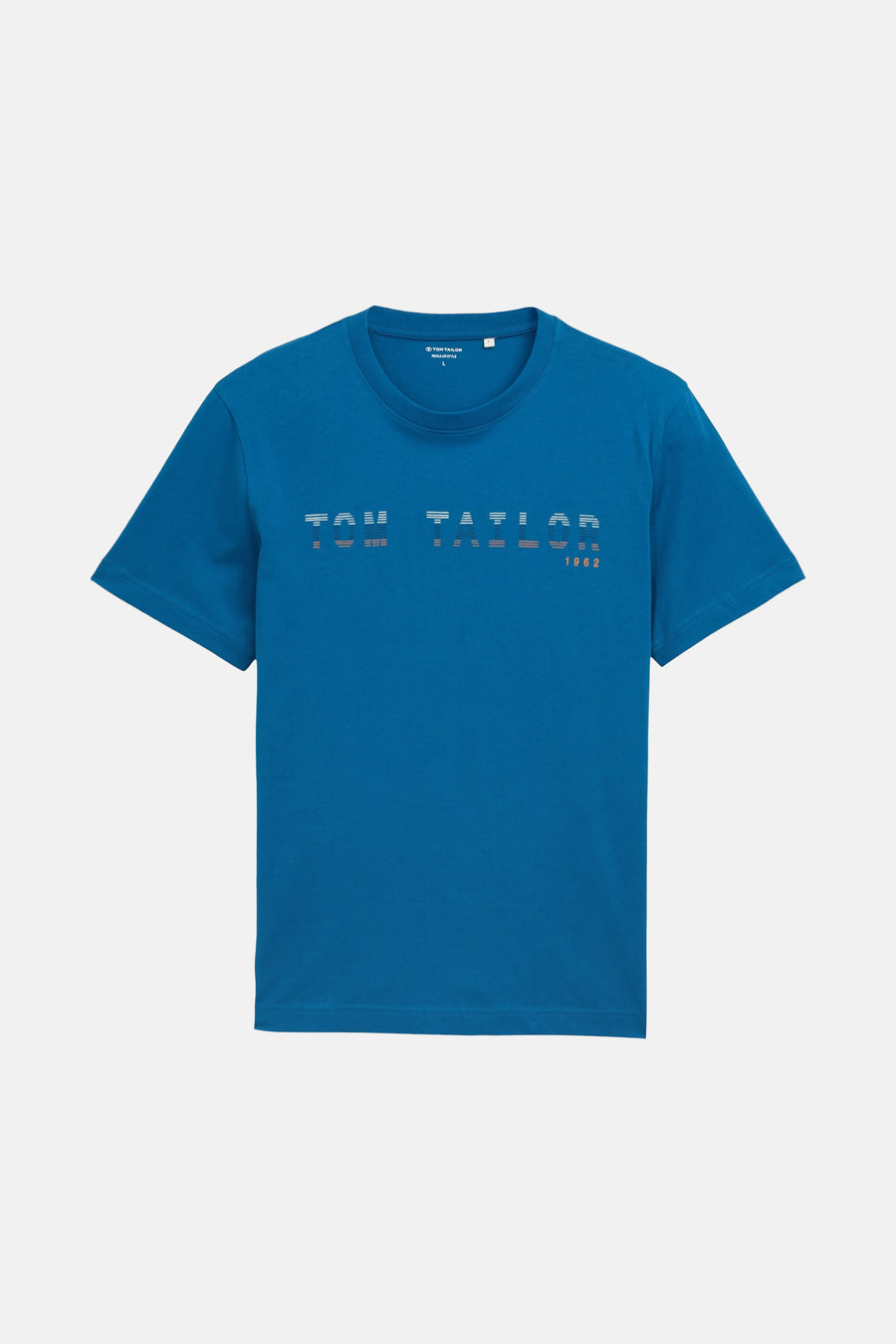 Blauw T-shirt met korte mouwen van Tom Tailor, met grafische opdruk op de voorkant.