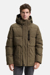 Groene regenjas van Tom Tailor, met capuchon en ribstructuur.