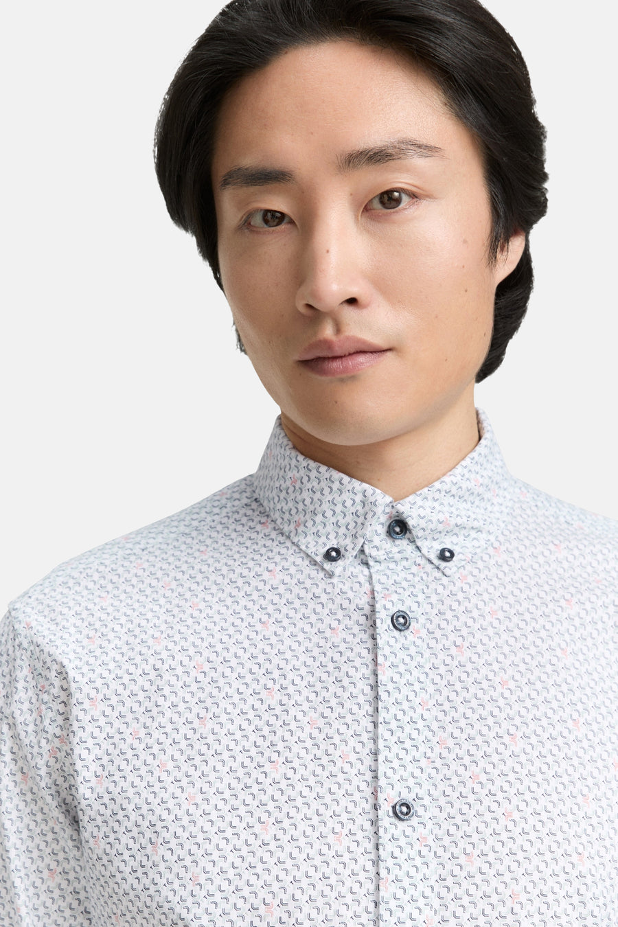 Multikleurig overhemd met lange mouwen van Tom Tailor, met geometrische print, button-down kraag.