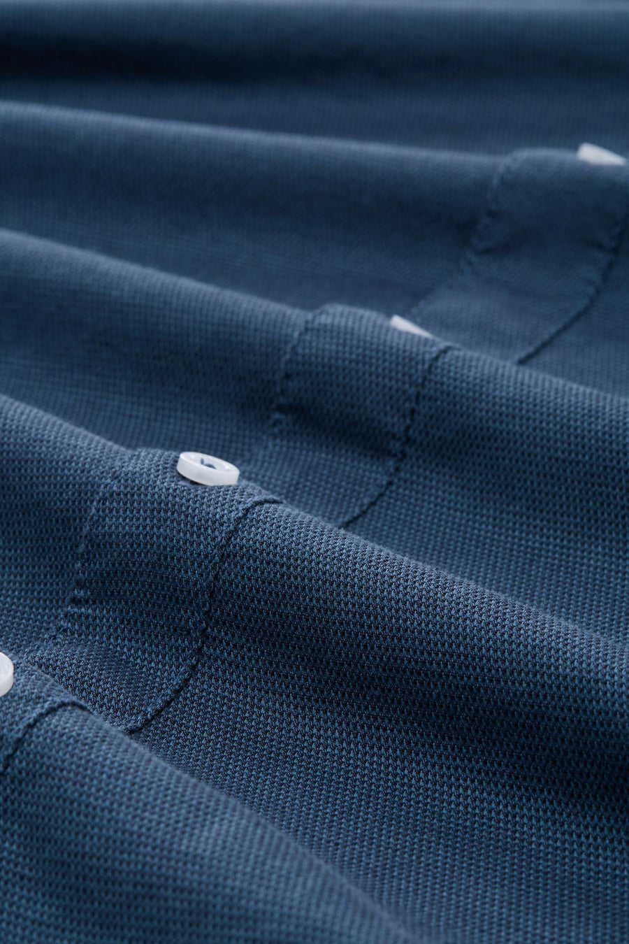Blauw overhemd met lange mouwen van Tom Tailor, pique textuur en knoopsluiting.