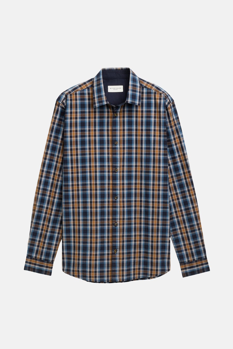 Multikleurig overhemd met lange mouwen van Tom Tailor, met ruitpatroon.