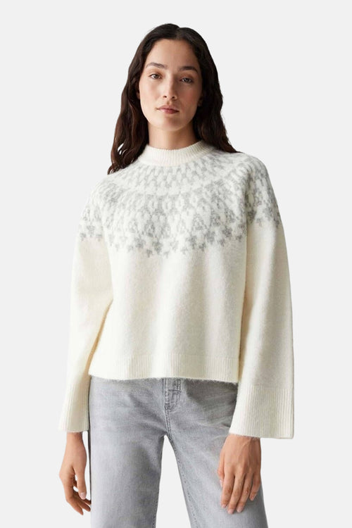 Pull met ronde hals - wit