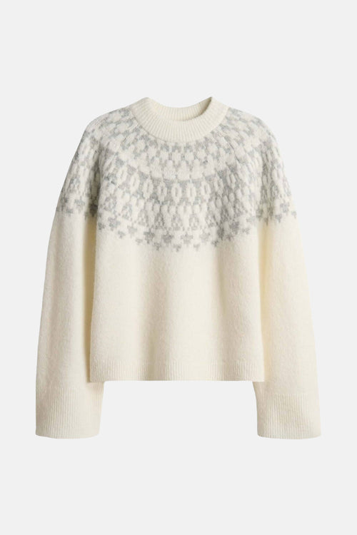 Pull met ronde hals - wit