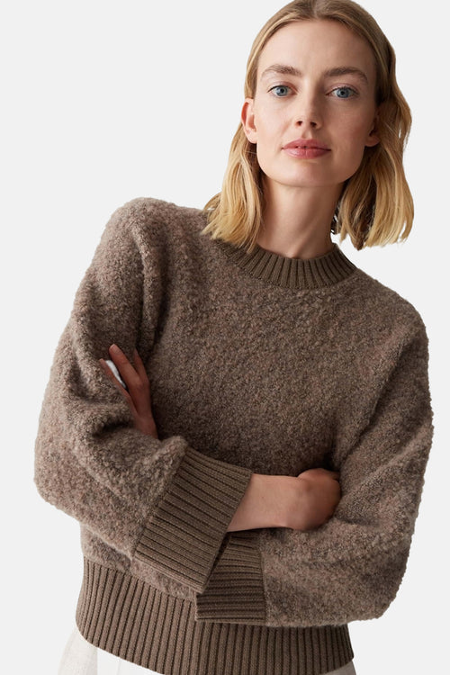 Pull met ronde hals - bruin