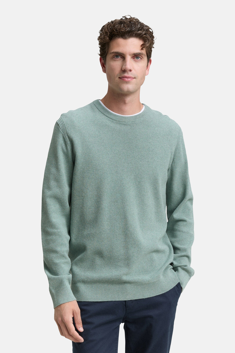 Pull met ronde hals - green