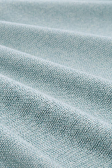 Ronde hals trui van Tom Tailor in blauw, met een getextureerd breisel, zachte plooien en een subtiele gemêleerde tint.