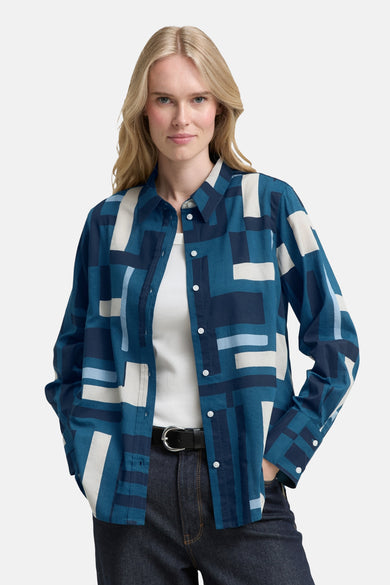 Overhemd blouse met patroon