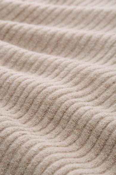 Beige cardigan van Tom Tailor, in geribbelde textuur breisel met een golvend patroon.
