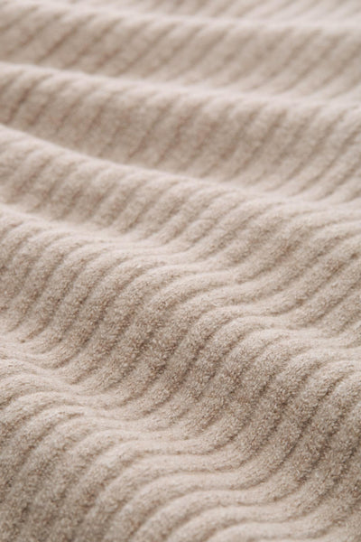 Beige cardigan van Tom Tailor, in geribbelde textuur breisel met een golvend patroon.