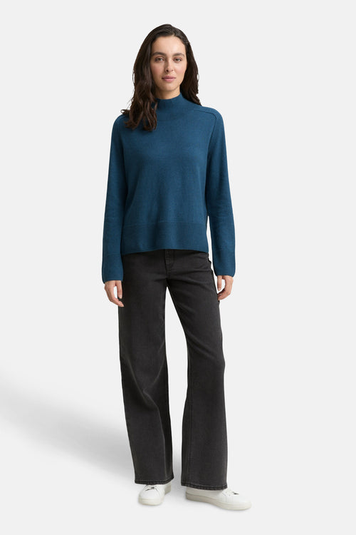 Pull col montant bleu - Tom Tailor