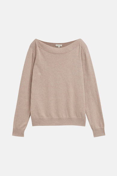 Gebreide trui met boothals