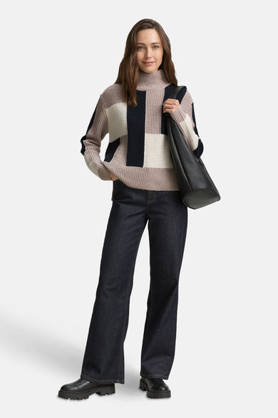 Pull col montant multicolore - Tom Tailor
