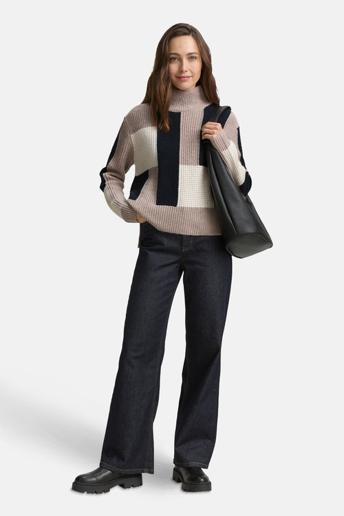 Pull col montant multicolore - Tom Tailor
