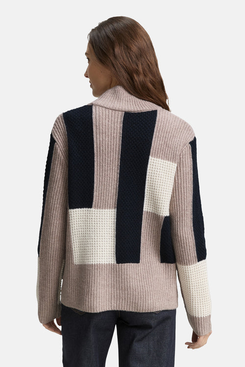 Pull col montant multicolore - Tom Tailor