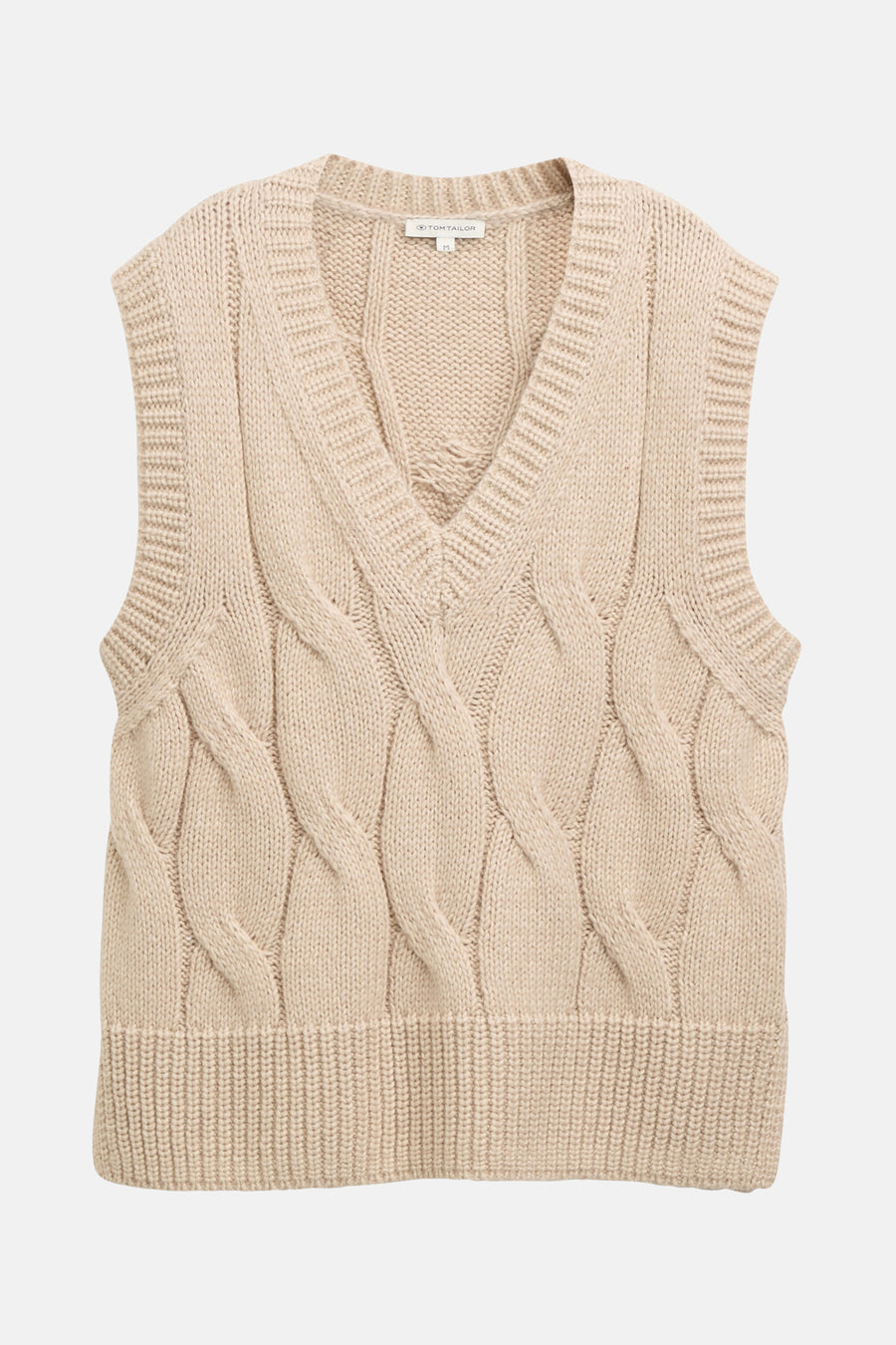 Beige hemdje van Tom Tailor, met kabelsteken aan de voorkant.