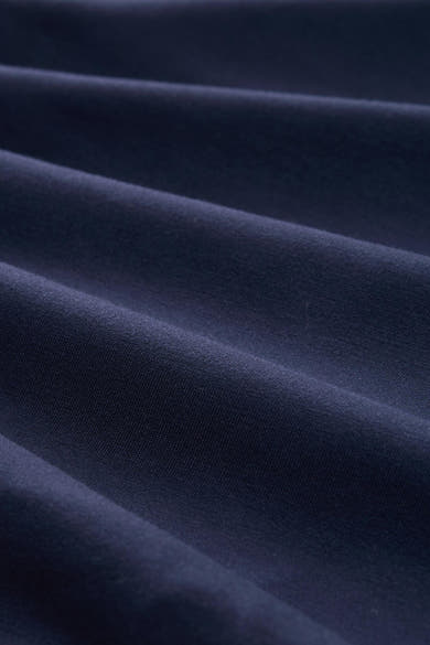 Marineblauw T-shirt van stof, van Tom Tailor, met zachte plooien en een subtiele textuur.