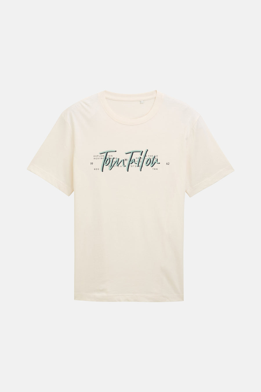 Wit T-shirt met korte mouwen van Tom Tailor met een grafische print op de voorkant.