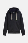 Marineblauwe fleece van Tom Tailor, zachte en soepelvallende textuur met subtiele kleurnuances.