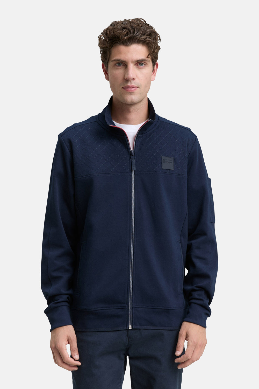 Sweatjack met opstaande kraag