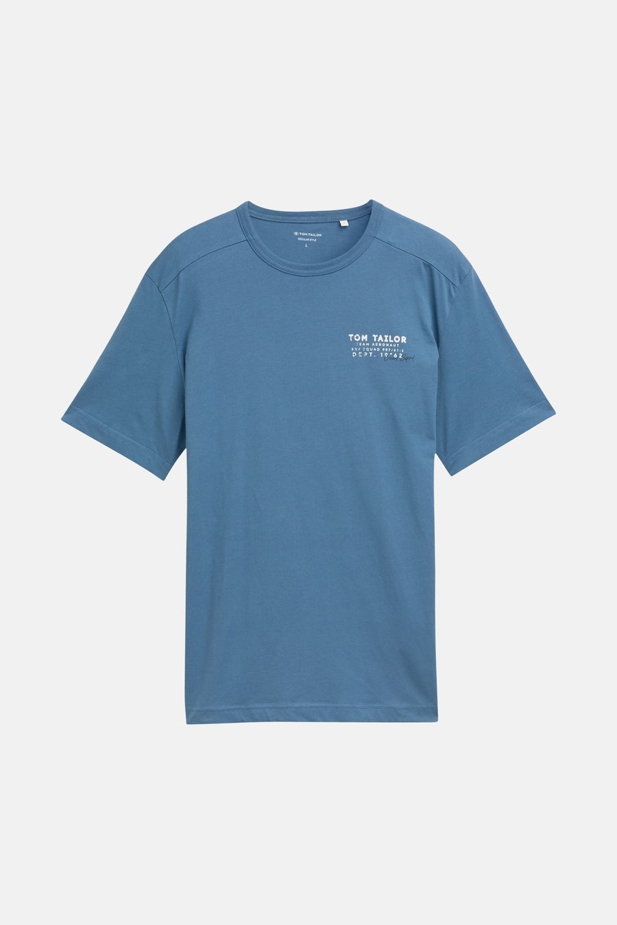 Blauw T-shirt met korte mouwen van Tom Tailor, met een kleine print op de voorkant.