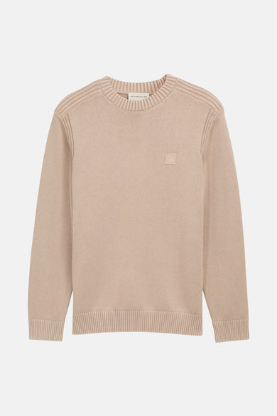 Pull met ronde hals - beige