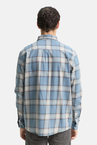 Chemise à manches longues bleu par Tom Tailor, motif à carreaux, coupe classique, manches longues.