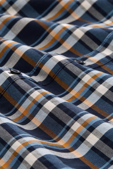 Multikleurig overhemd met lange mouwen van Tom Tailor met een geruit patroon en plooien.