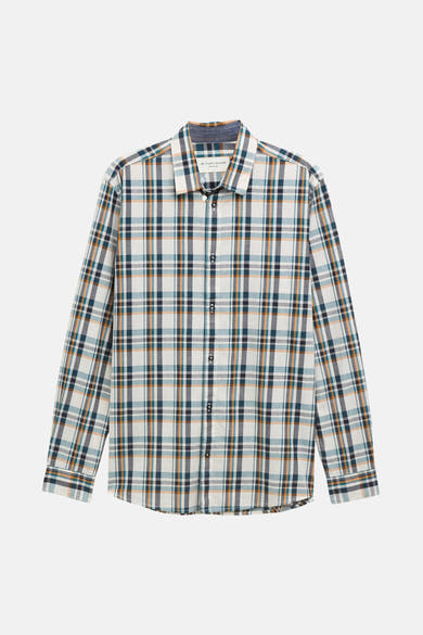 Chemise à manches longues multicolore de Tom Tailor, à carreaux avec boutons foncés