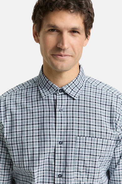 Chemise à manches longues multicolore de Tom Tailor, à motif à carreaux avec poche poitrine.