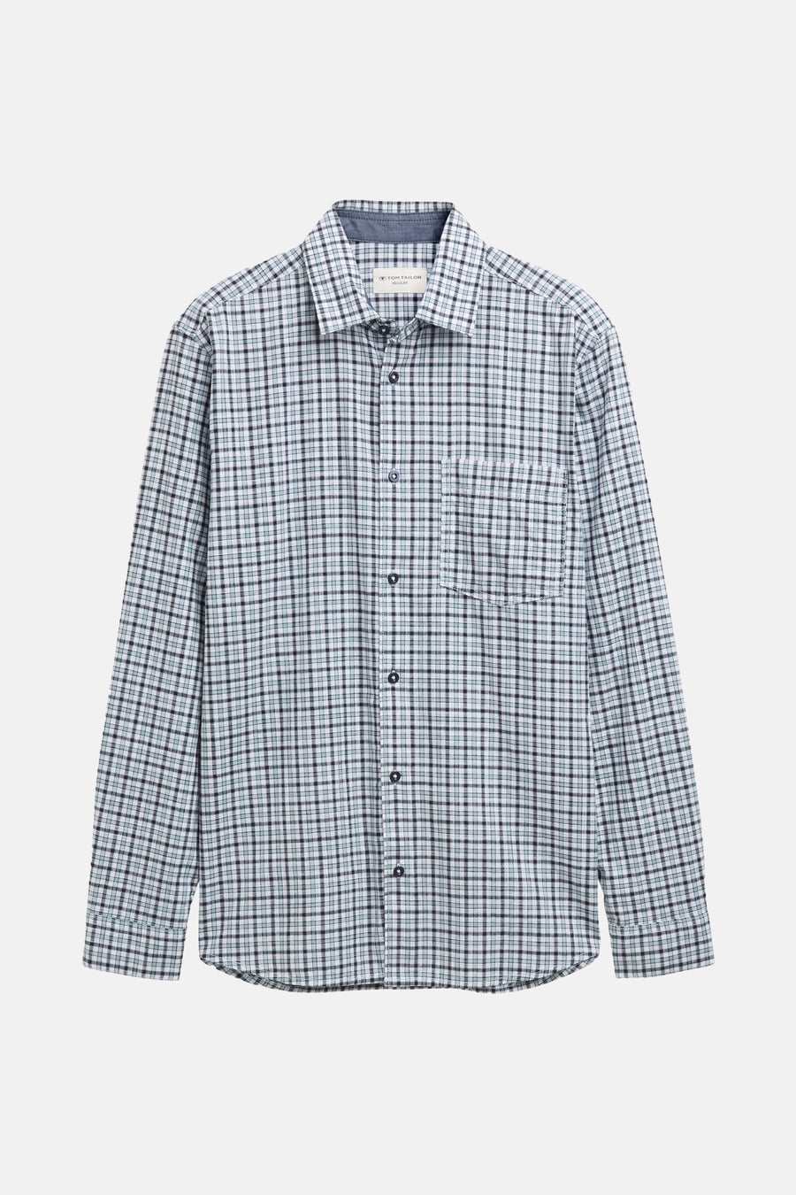 Chemise à manches longues multicolore de Tom Tailor, à motif à carreaux et poche poitrine.