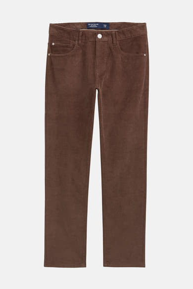 Gekleurde bruine broek van Tom Tailor, van corduroy, met steekzakken.