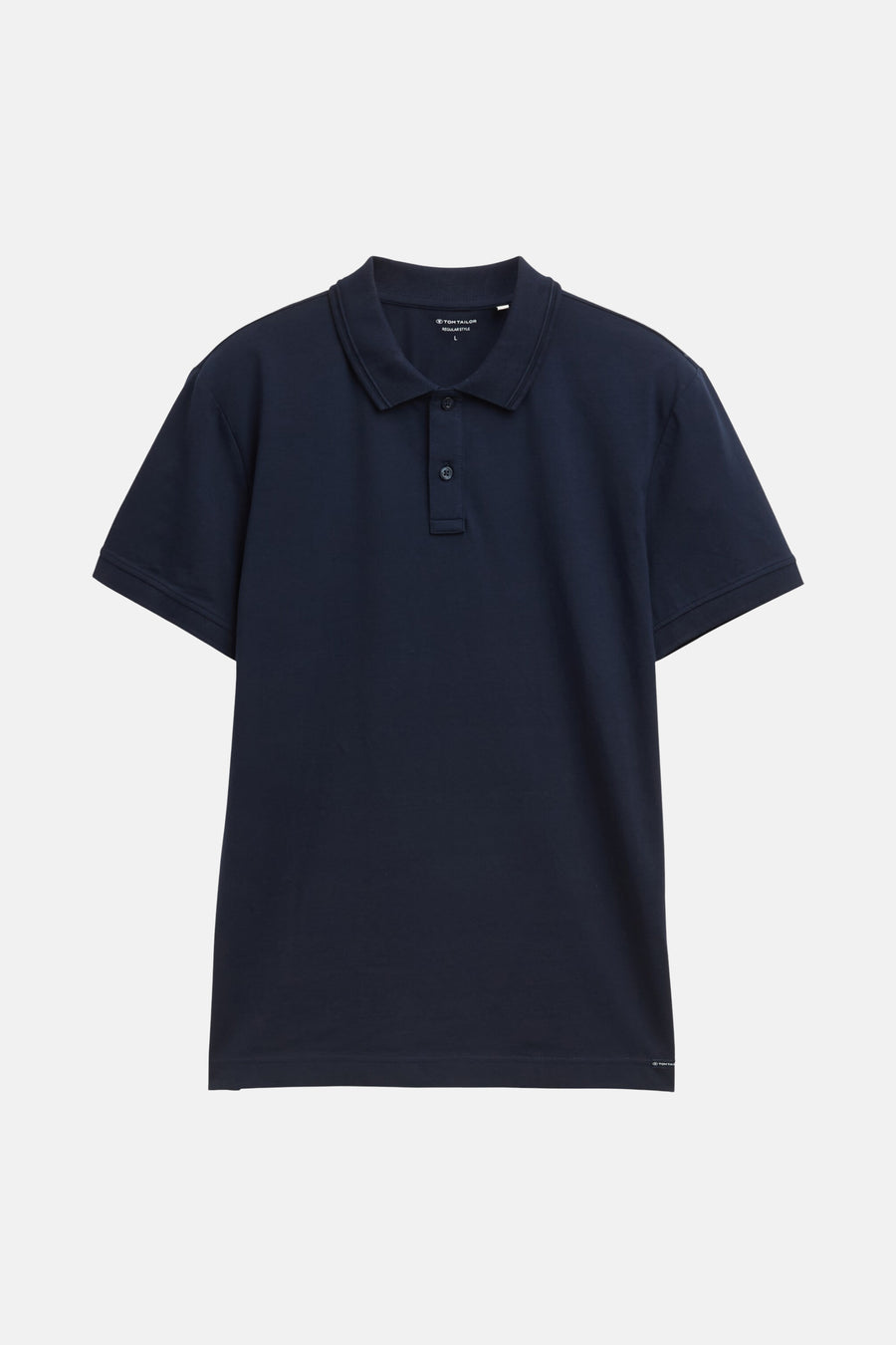 Blauw poloshirt met korte mouwen van Tom Tailor, met een regular fit en twee knopen.