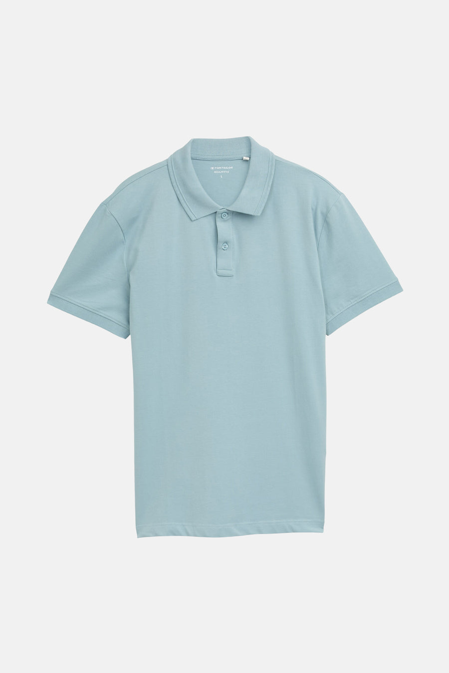 Polo bleu à manches courtes de Tom Tailor, avec une patte de boutonnage à deux boutons.