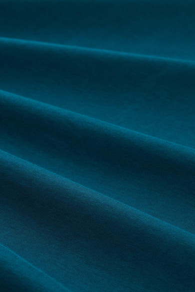 Turquoise T-shirt met korte mouwen van Tom Tailor, van getextureerde stof met plooien.