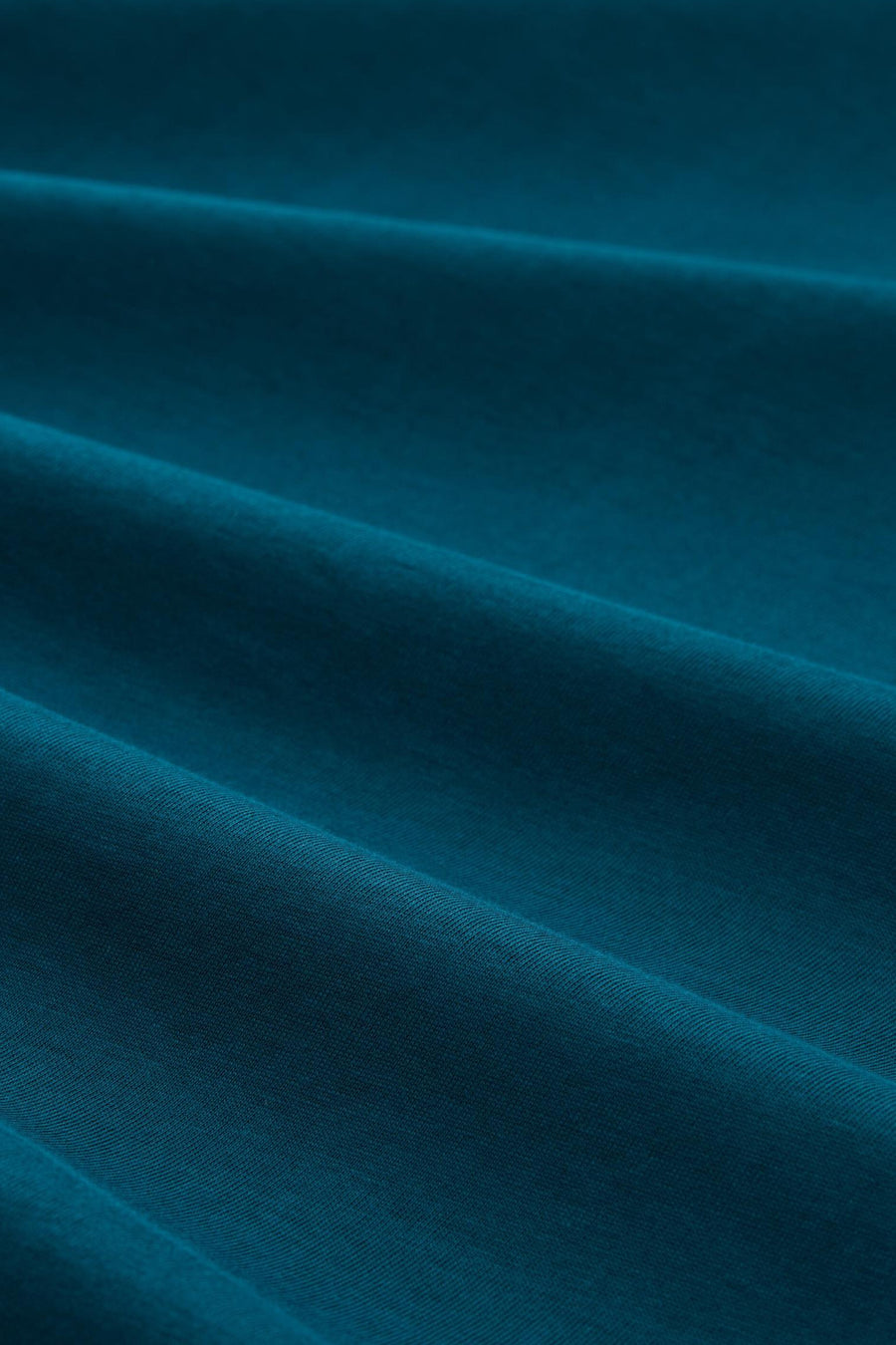 Turquoise T-shirt met korte mouwen van Tom Tailor, van getextureerde stof met plooien.
