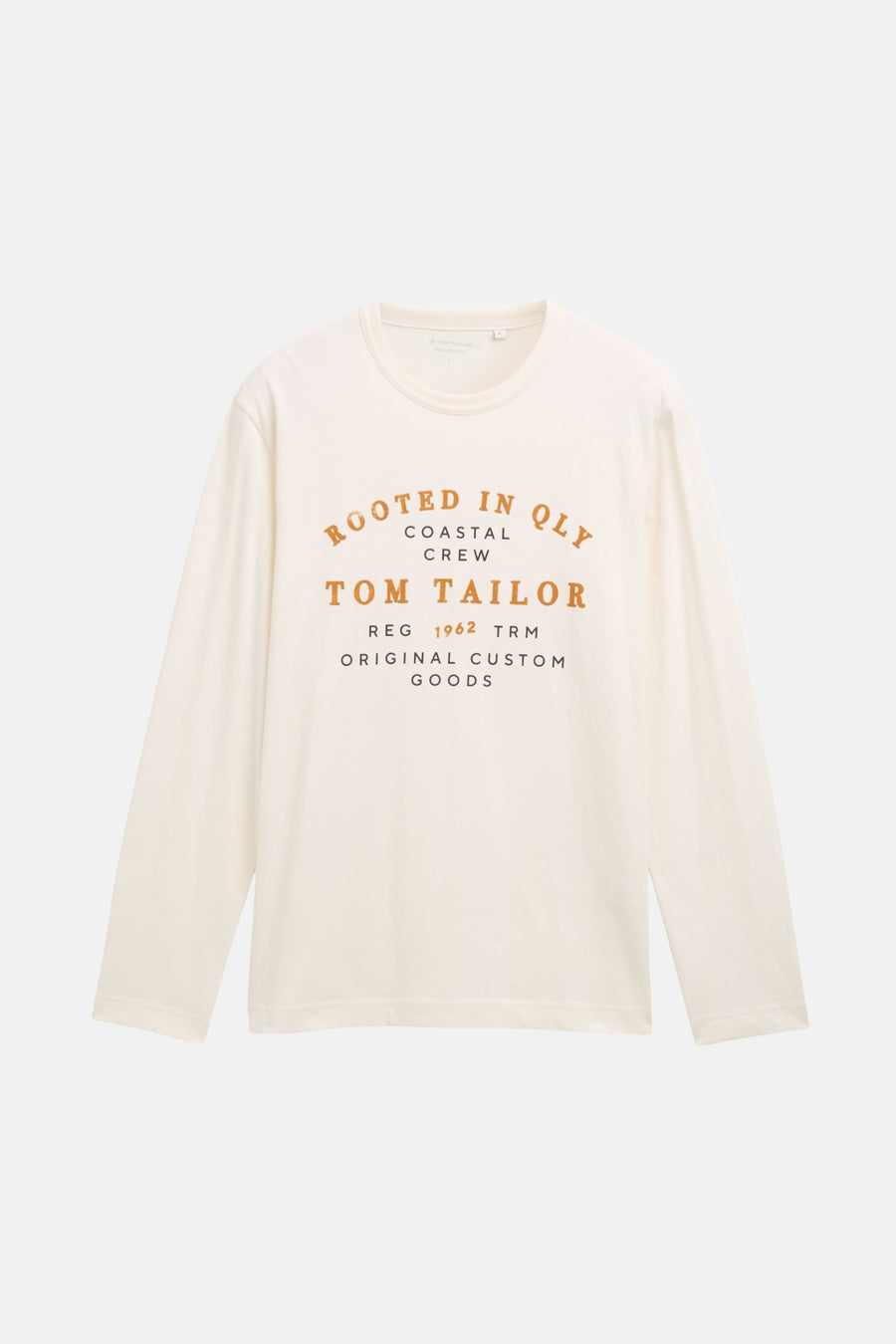 Witte T-shirt met lange mouwen van Tom Tailor, met een decoratieve print op de voorkant.