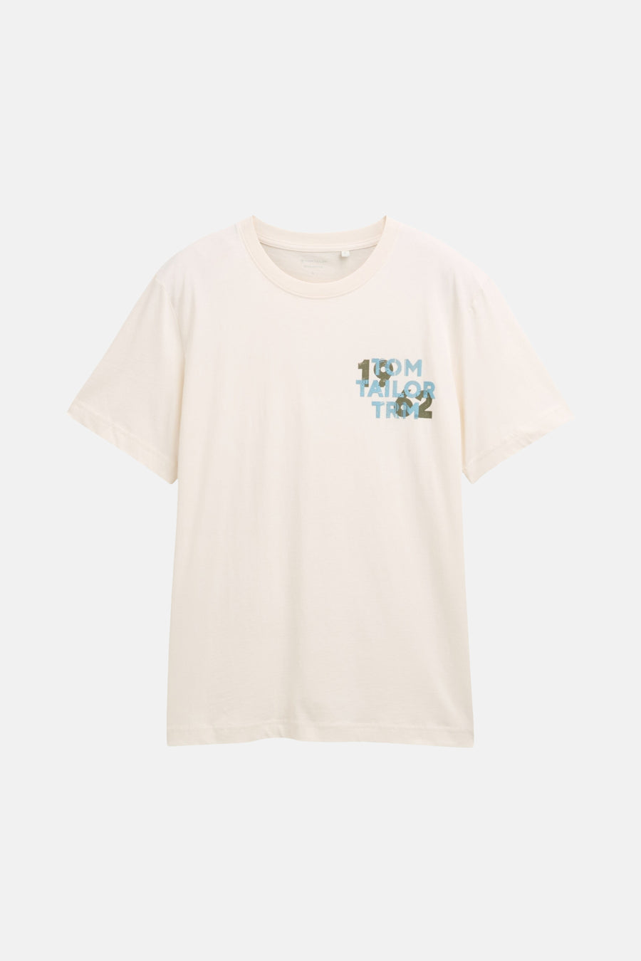 Ecru T-shirt met korte mouwen van Tom Tailor, met een subtiele print op de voorkant.