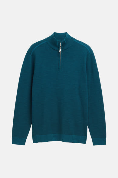 Groen vest van Tom Tailor, van getextureerde ribstof met zachte plooien.