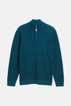 Groen vest van Tom Tailor, van getextureerde ribstof met zachte plooien.