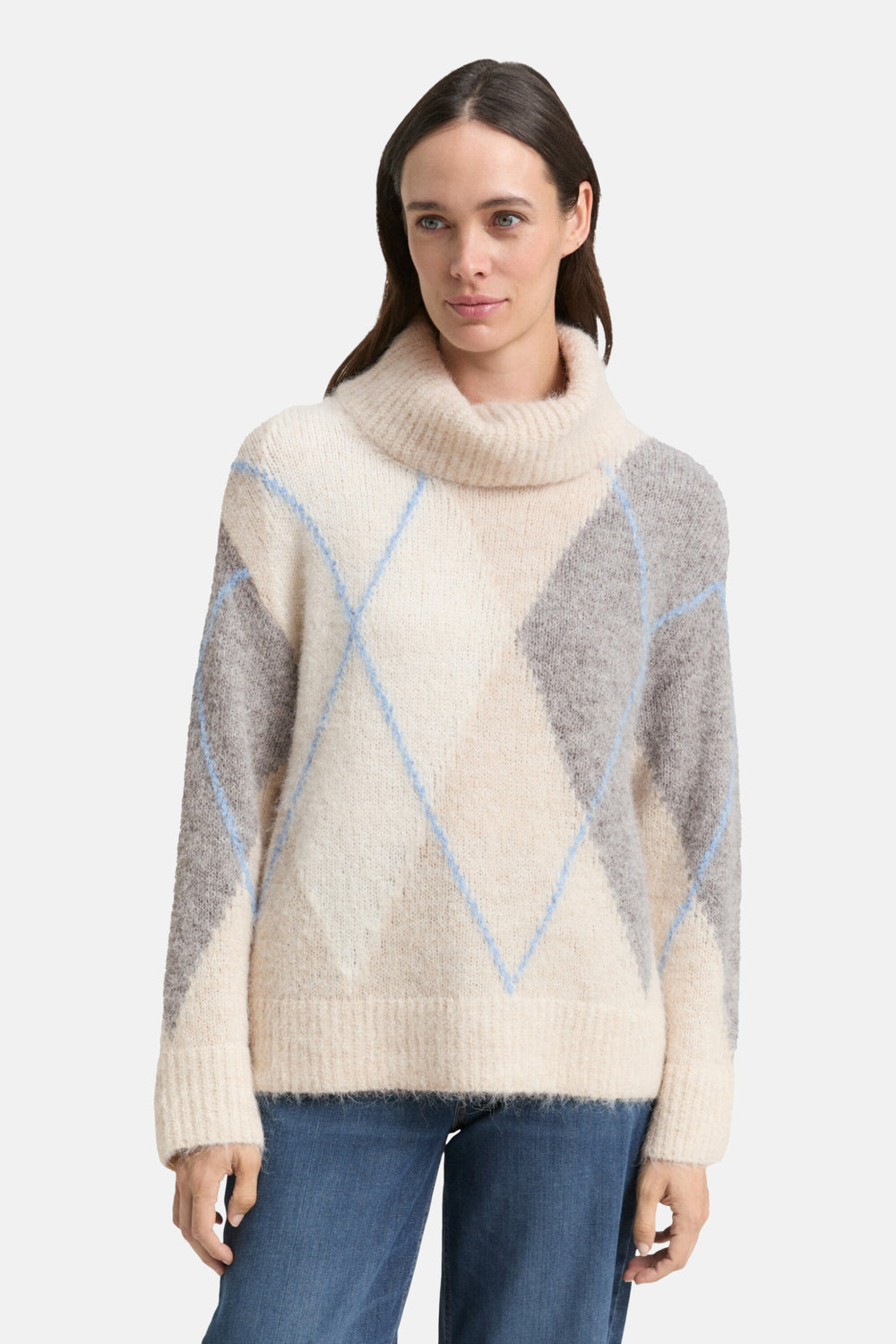 Pull met rolkraag - multicolor