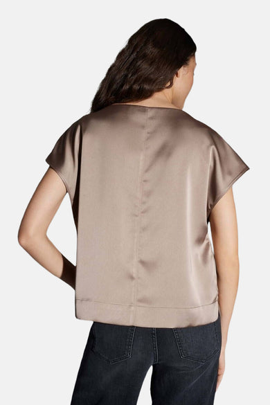 Blouse met korte mouwen - taupe