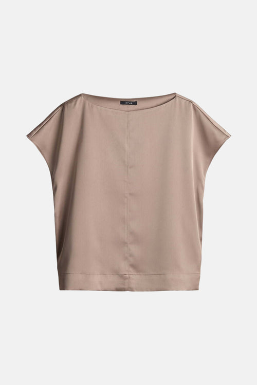 Blouse met korte mouwen - taupe