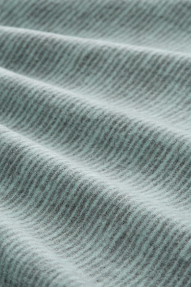 Groen T-shirt met lange mouwen van Tom Tailor, van getextureerde stof met diagonale strepen, met delicate plooien.