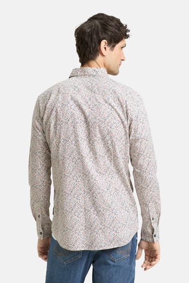 Chemise à manches longues multicolore de Tom Tailor, avec motif imprimé sur l'ensemble, vue de dos.