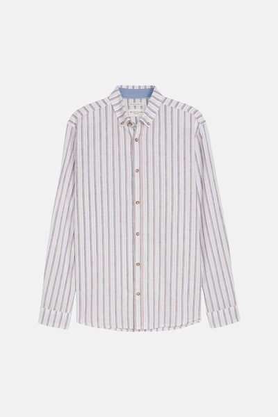 Chemise à rayures multicolores de Tom Tailor, avec des boutons sur le devant et un col classique.