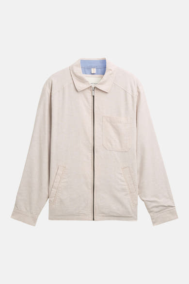 Veste beige de Tom Tailor avec fermeture éclair et poche de poitrine.