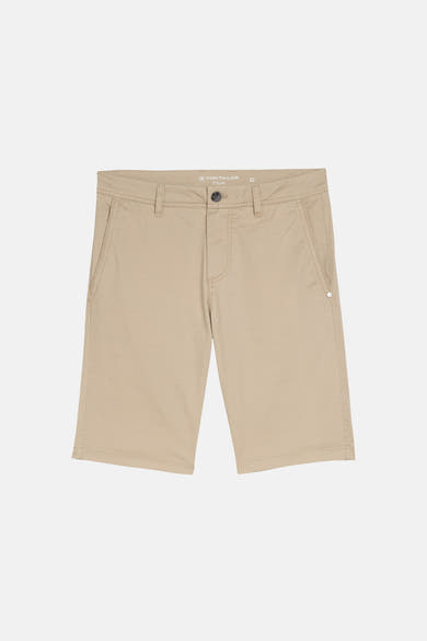 Bermuda beige de Tom Tailor, coupe classique avec poches latérales et fermeture boutonnée.
