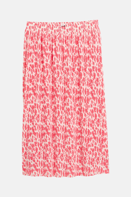 Tom Tailor 3/4 roze en witte rok met geplooide abstracte print.