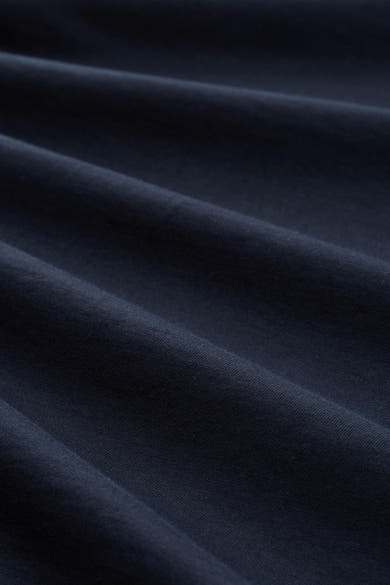 Blauw T-shirt met korte mouwen van Tom Tailor, van getextureerde stof met subtiele plooien.